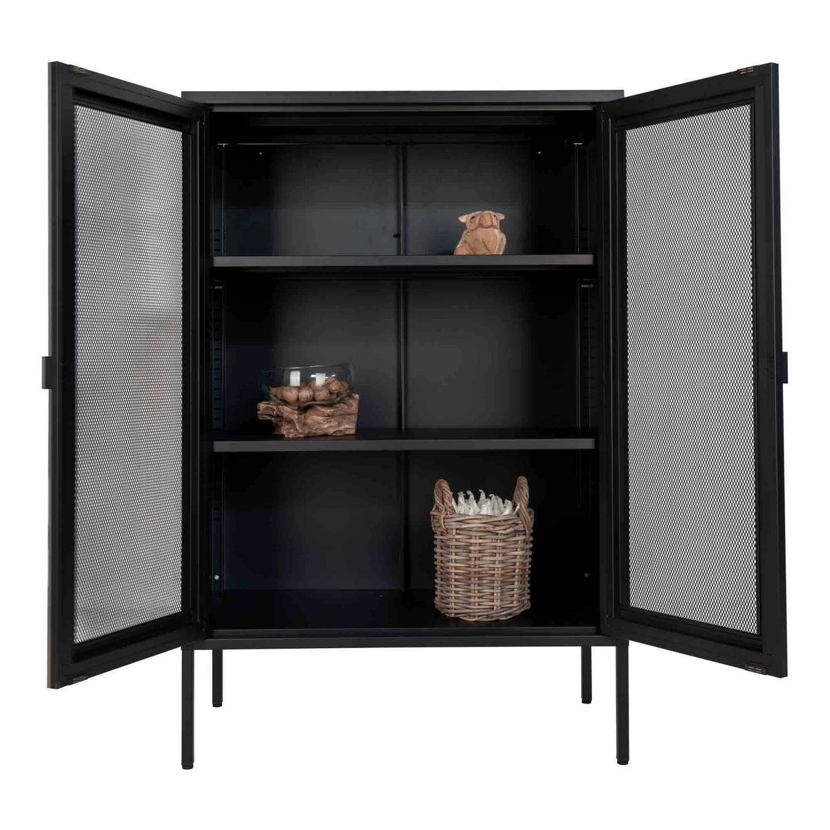 GARDEROBENSCHRANK Melbourne  in 80/120/40 cm  - Schwarz, Design, Metall (80/120/40cm) - MID.YOU