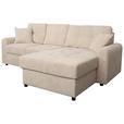 ECKSOFA in Chenille Creme  - Creme/Schwarz, KONVENTIONELL, Kunststoff/Textil (232/153cm) - Carryhome