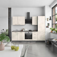 KÜCHENBLOCK Riva 270 cm  in Weiß, Schieferfarben  - Schieferfarben/Edelstahlfarben, MODERN, Holzwerkstoff/Metall (270cm) - Nobilia