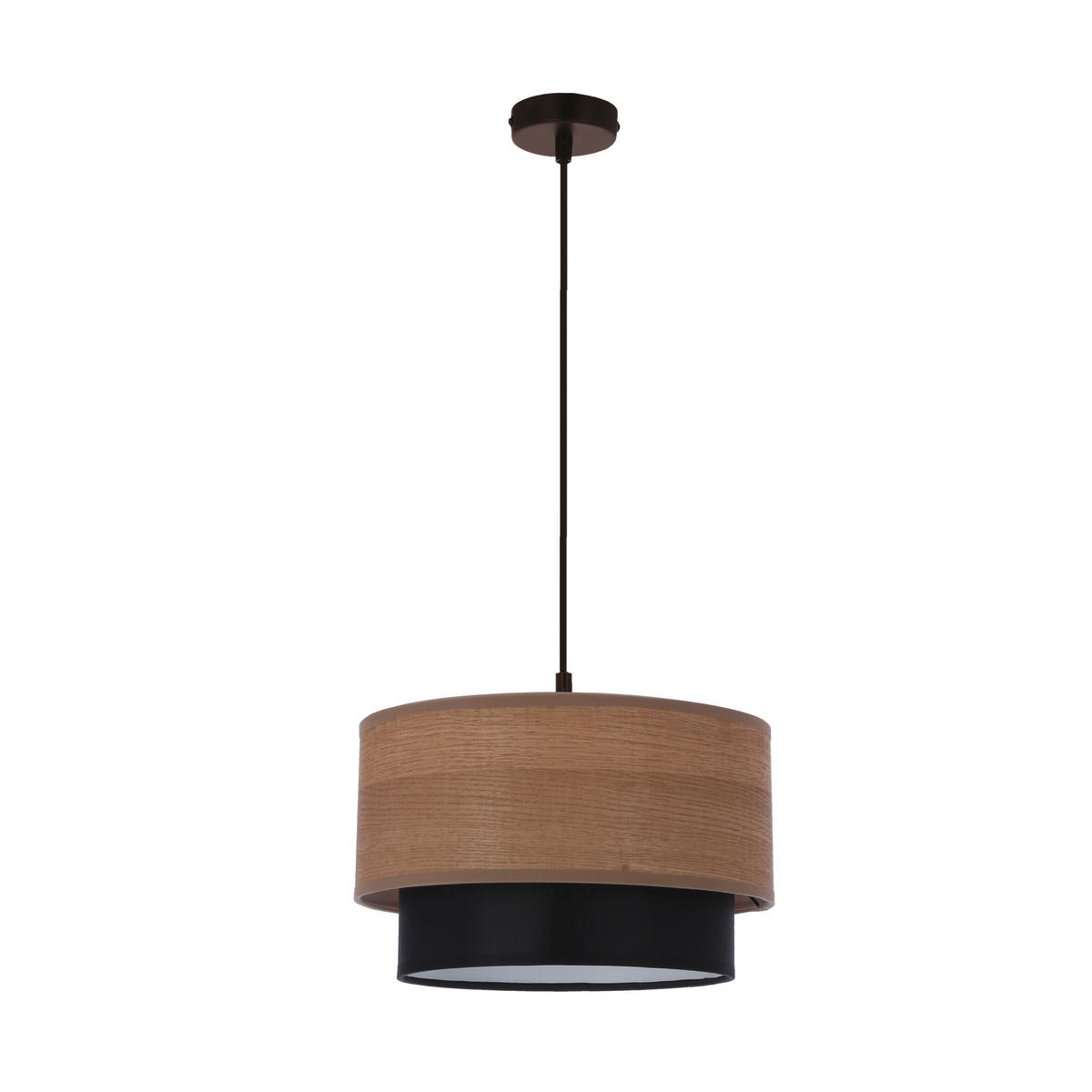 PENDELLAMPA Ruben 25/25/115 cm  - svart/ekfärgad, Natur, metall/plast (25/25/115cm)