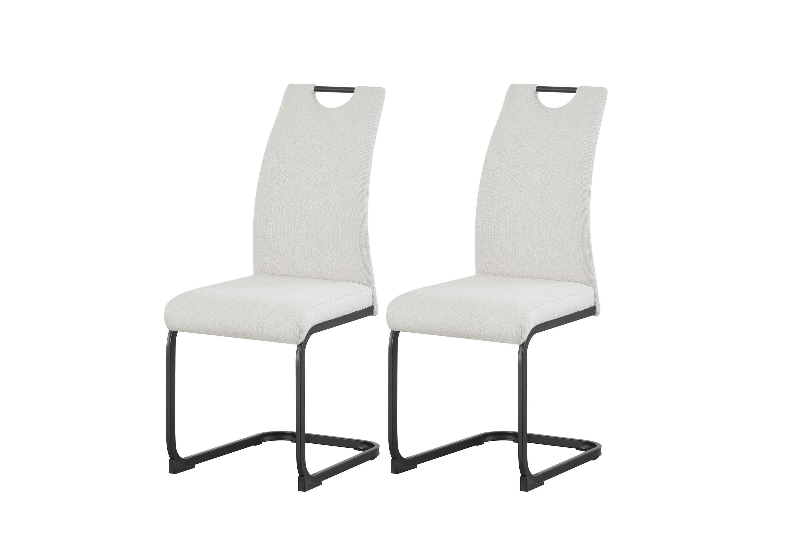 Set Scaune Cantilever din textil, crem