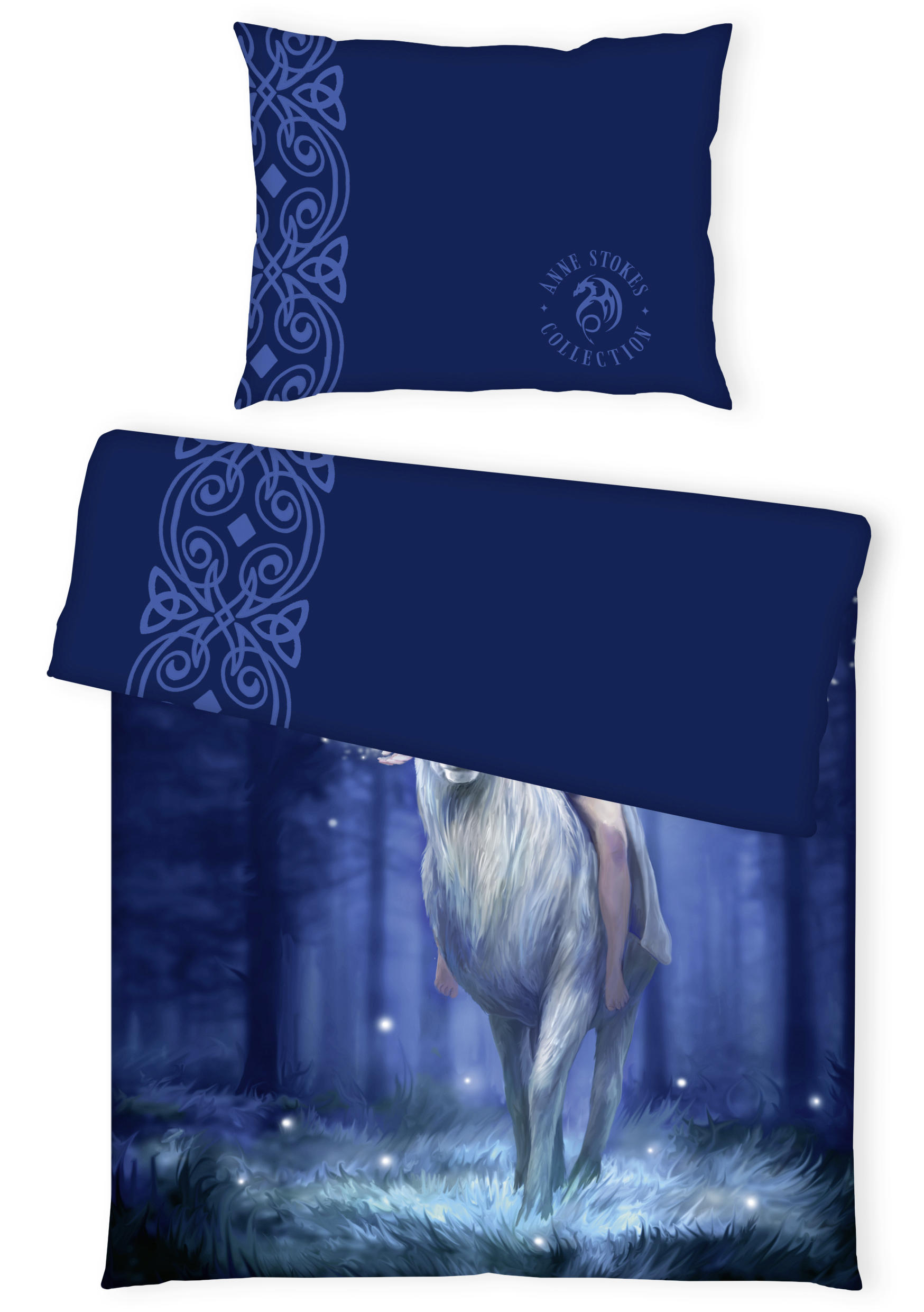 JUGENDBETTWÄSCHE 140/200 cm  - Weiß/Dunkelblau, KONVENTIONELL, Textil (140/200cm)