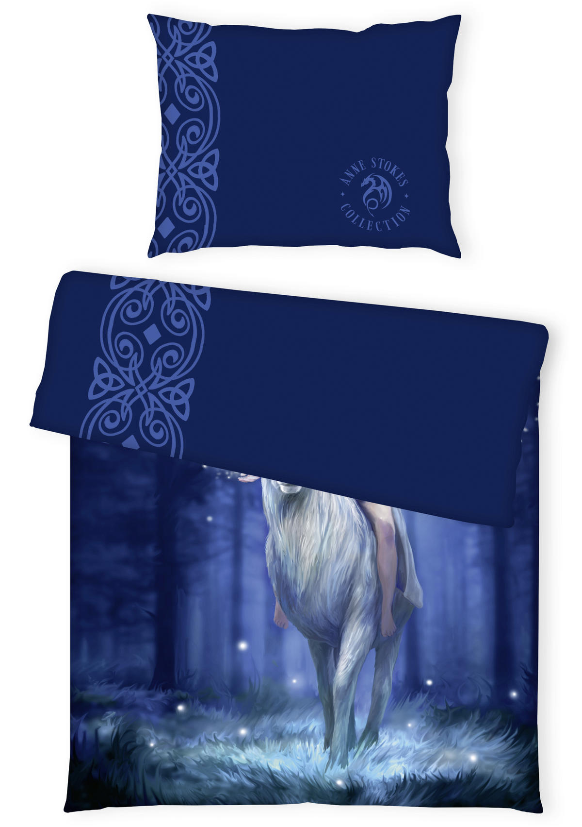 JUGENDBETTWÄSCHE 140/200 cm  - Weiß/Dunkelblau, KONVENTIONELL, Textil (140/200cm)