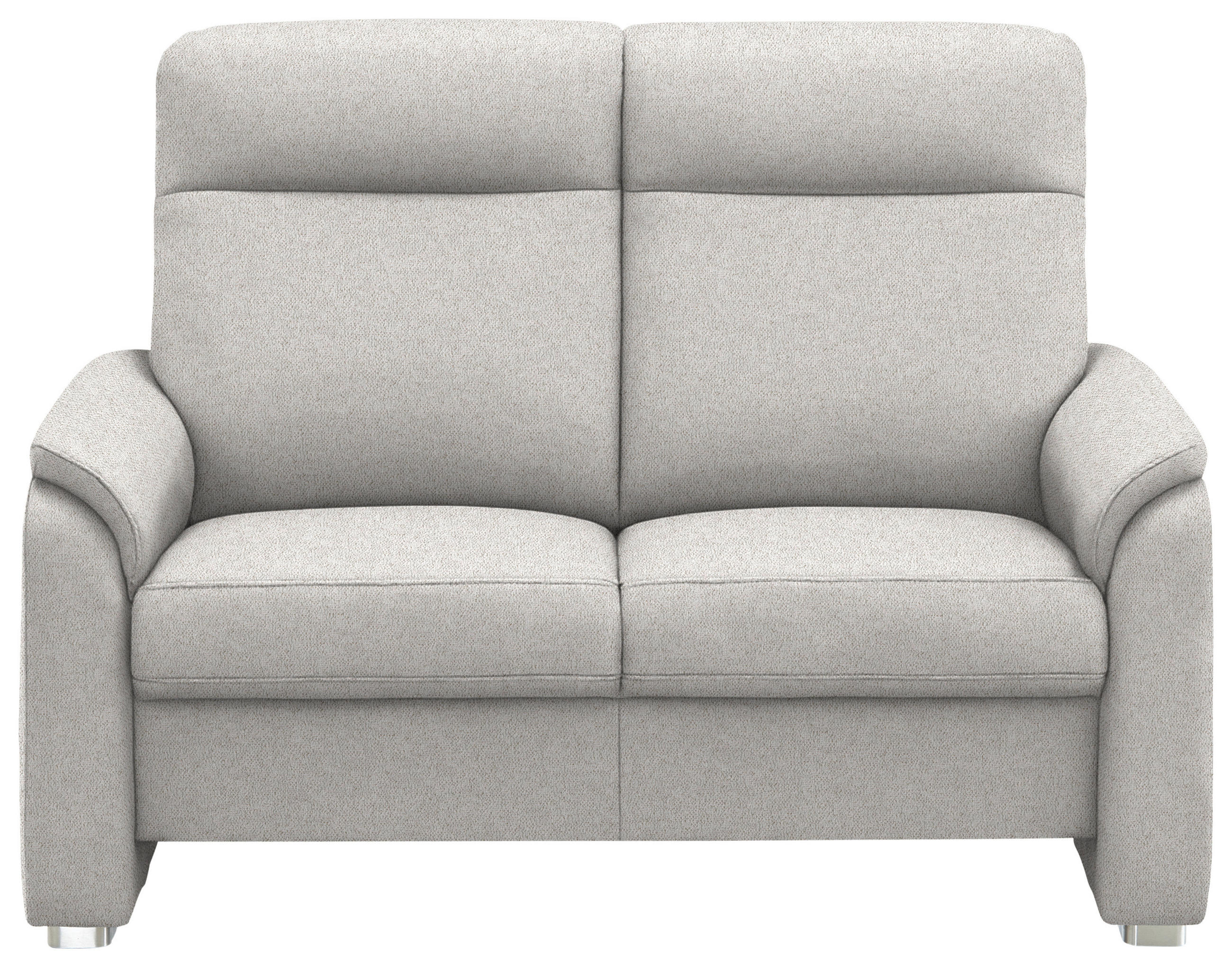 2-SITZER-SOFA  in Flachgewebe Ecru  - Ecru/Alufarben, KONVENTIONELL, Textil/Metall (156/107/95cm) - Beldomo Comfort