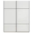 SCHWEBETÜRENSCHRANK 162/223/68 cm 2-türig Weiß, Champagner  - Champagner/Schwarz, KONVENTIONELL, Glas/Holzwerkstoff (162/223/68cm) - Novel