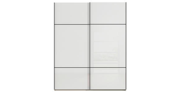SCHWEBETÜRENSCHRANK 162/223/68 cm 2-türig Weiß, Champagner - Champagner/Schwarz, KONVENTIONELL, Glas/Holzwerkstoff (162/223/68cm) - Novel