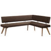 ECKBANK in Holz, Textil Dunkelbraun, Wildeiche  - Wildeiche/Eichefarben, Design, Holz/Textil (220/160cm) - Venda