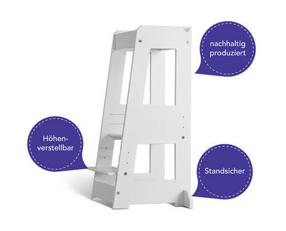 LERNTURM Felix  - Creme, Basics, Holz (40/91/45cm) - tiSsi