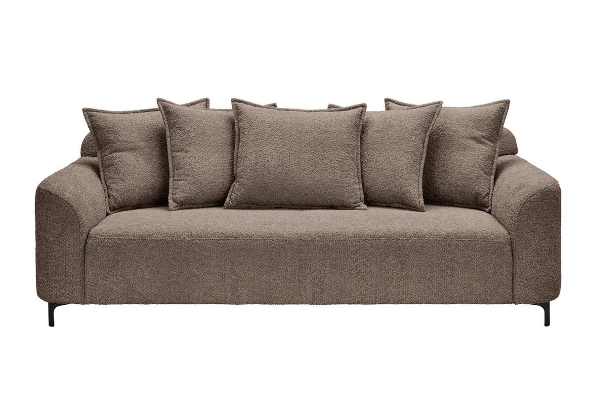 3-SITZER-SOFA  in Chenille Taupe  - Taupe/Schwarz, KONVENTIONELL, Textil/Metall (228/84/99cm) - Carryhome