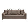 3-SITZER-SOFA  in Chenille Taupe  - Taupe/Schwarz, KONVENTIONELL, Textil/Metall (228/84/99cm) - Carryhome