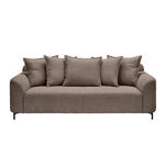 3-SITZER-SOFA  in Chenille Taupe  - Taupe/Schwarz, KONVENTIONELL, Textil/Metall (228/84/99cm) - Carryhome