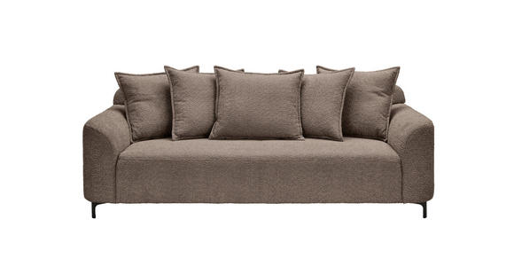 3-SITZER-SOFA  in Chenille Taupe  - Taupe/Schwarz, KONVENTIONELL, Textil/Metall (228/84/99cm) - Carryhome