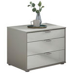 NACHTKÄSTCHEN 60/48/43 cm  in Grau, Weiß  - Chromfarben/Schwarz, KONVENTIONELL, Glas/Holzwerkstoff (60/48/43cm) - Dieter Knoll