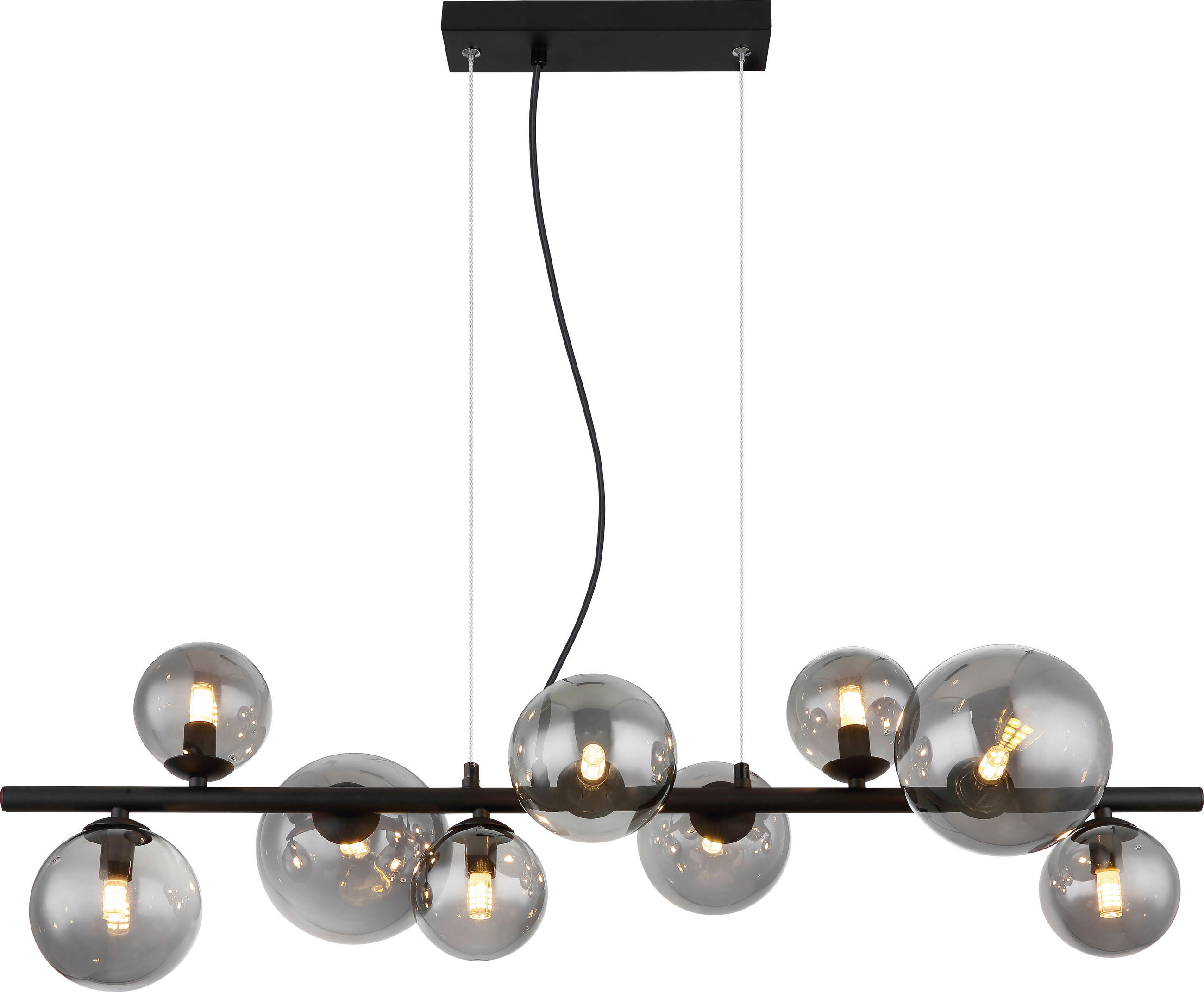 LED-HÄNGELEUCHTE 87/34,5/120 cm   - Schwarz, Design, Glas/Metall (87/34,5/120cm) - Dieter Knoll