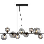 LED-HÄNGELEUCHTE 87/34,5/120 cm  - Schwarz, Design, Glas/Metall (87/34,5/120cm) - Dieter Knoll