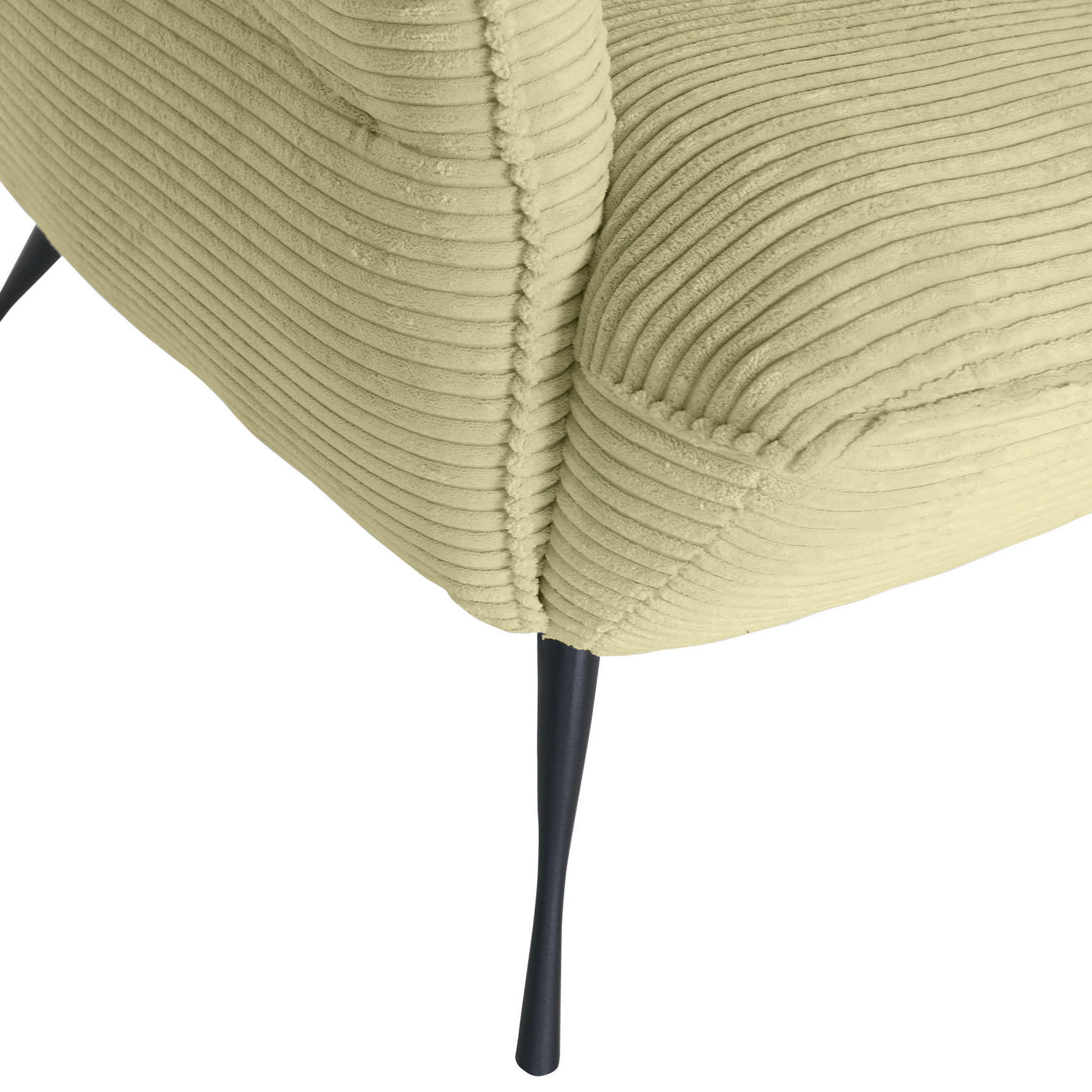 ÖRONLAPPSFÅTÖLJ i manchester ljusgrön  - ljusgrön/svart, Klassisk, metall/textil (83/110/92cm) - MID.YOU