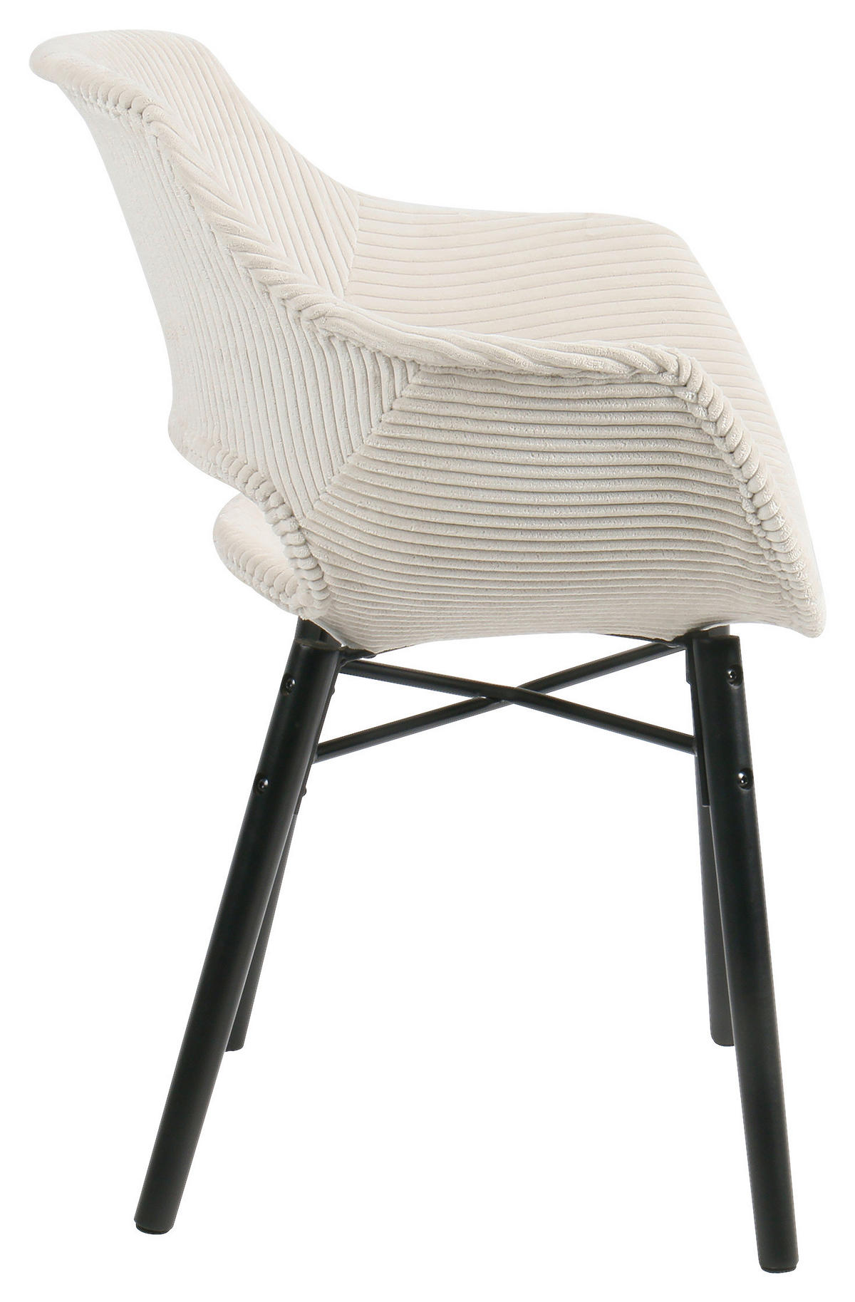 ARMLEHNSTUHL  in Cord matt  - Beige/Schwarz, MODERN, Holz/Kunststoff (58/81/61cm) - MID.YOU