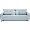 SCHLAFSOFA Webstoff Hellblau  - Eichefarben/Hellblau, Design, Holz/Textil (227/98/113cm) - Carryhome
