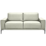 2-SITZER-SOFA  in Echtleder Weiß   - Schwarz/Weiß, Design, Leder/Metall (180/82/92cm) - Johann Jakob