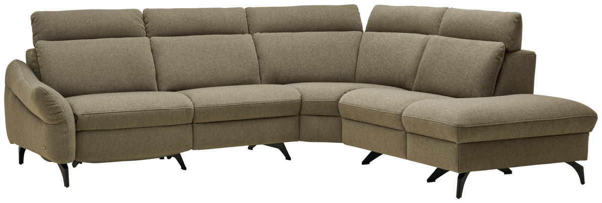 ECKSOFA Flachgewebe Taupe  - Taupe/Anthrazit, Konventionell, Textil/Metall (272/233cm) - Himolla Komfortklass