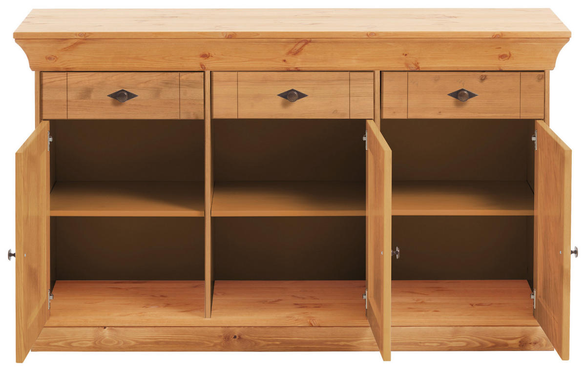 SIDEBOARD  in 143/85/45 cm  - Laugenfarbig/Kupferfarben, ROMANTIK / LANDHAUS, Holz/Metall (143/85/45cm) - Boxxx