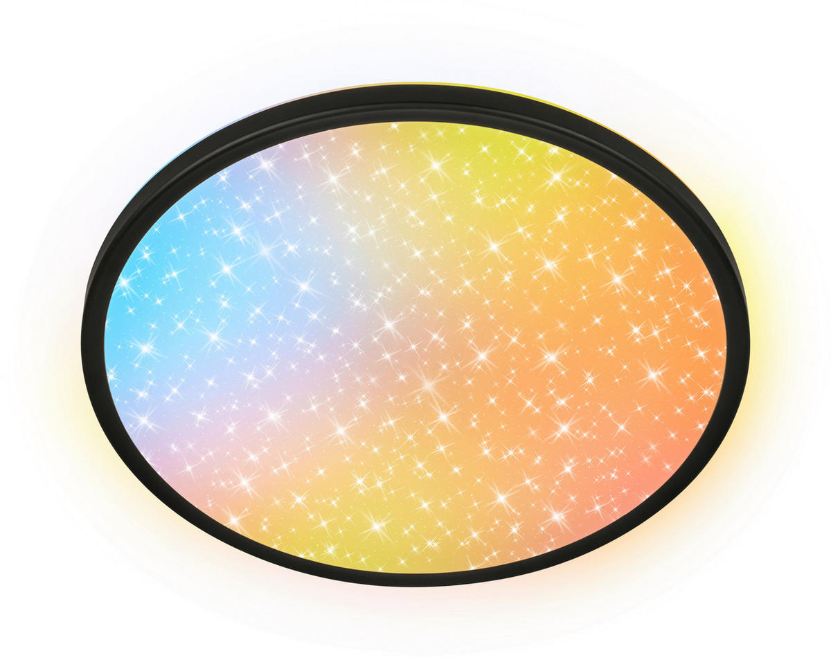 LED-DECKENLEUCHTE Aura Glow 37,5/4,5 cm   - Schwarz, KONVENTIONELL, Kunststoff (37,5/4,5cm) - Briloner