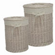 WÄSCHEKORB - Beige, Basics, Holz/Textil - Landscape