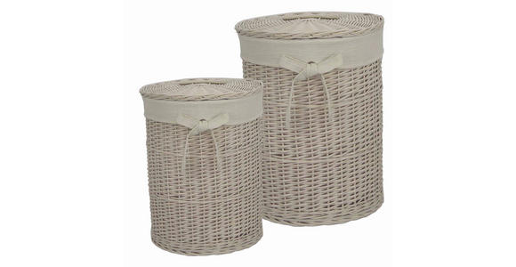 WÄSCHEKORB - Beige, Basics, Holz/Textil - Landscape