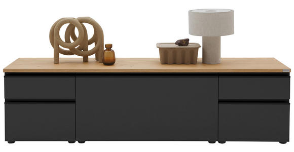 LOWBOARD  180/46/41 cm 4 Schublade(n) erweiterbar, Typenauswahl, Beimöbel erhältlich, stehend, hängend  - Eichefarben/Anthrazit, Design, Holzwerkstoff/Kunststoff (180/46/41cm) - Dieter Knoll