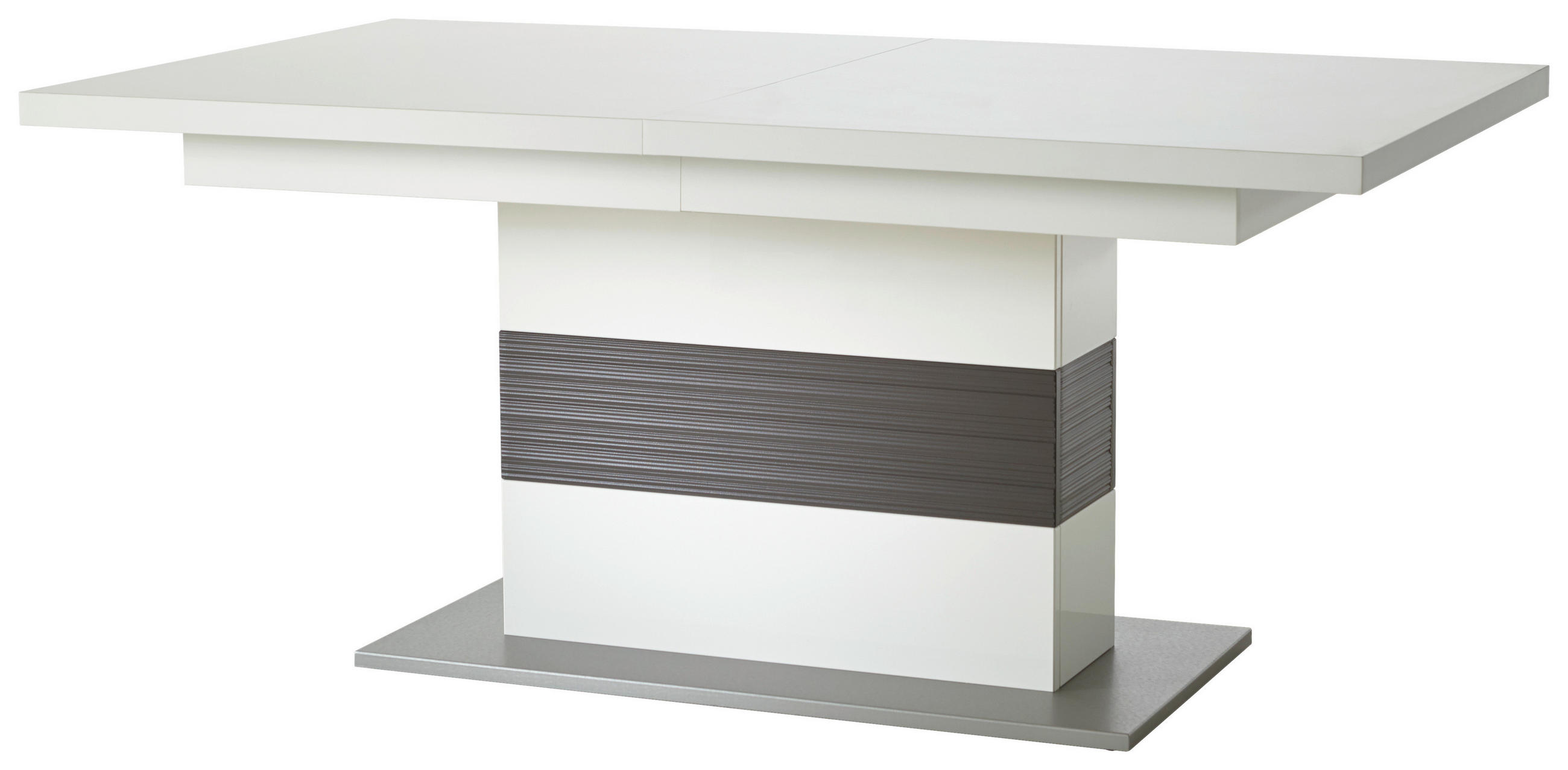 JEDÁLENSKÝ STÔL, sivá, strieborná, biela, 180/100/77 cm - sivá/biela, Design, kompozitné drevo (180/100/77cm) - Livetastic