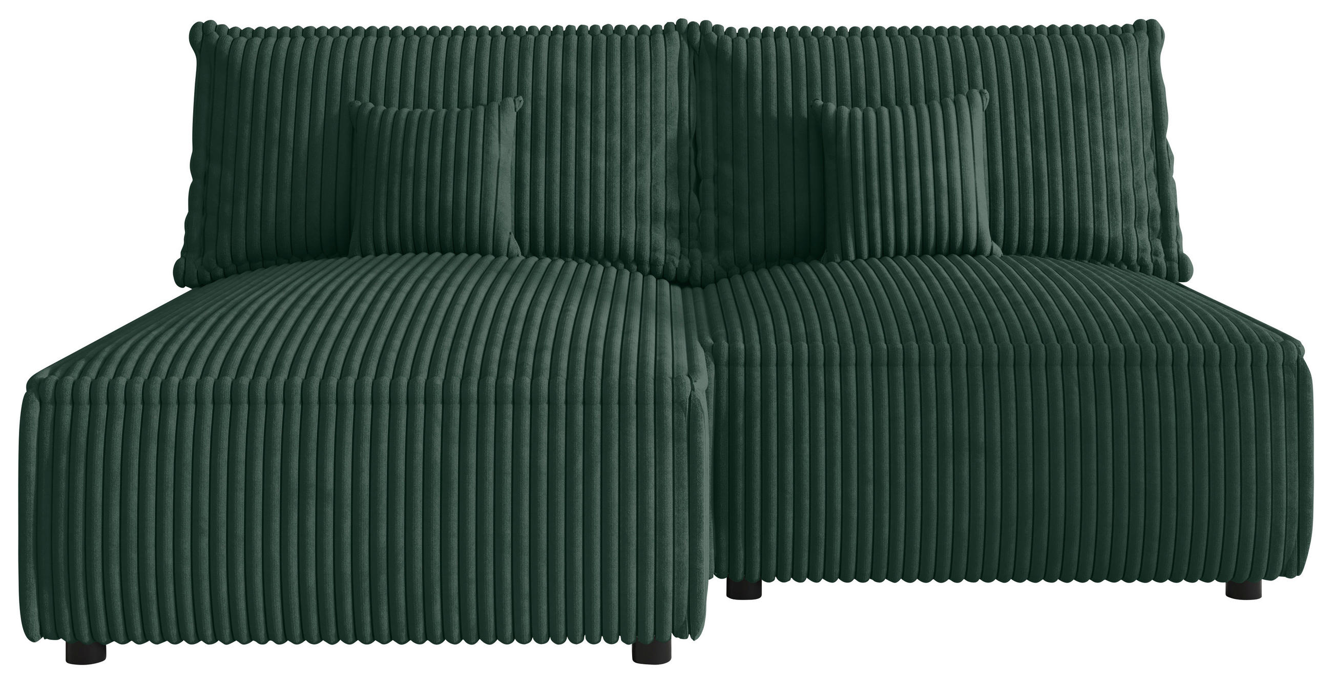 ECKSOFA  in Cord Dunkelgrün  - Dunkelgrün/Schwarz, MODERN, Kunststoff/Textil (153/200cm) - Xora