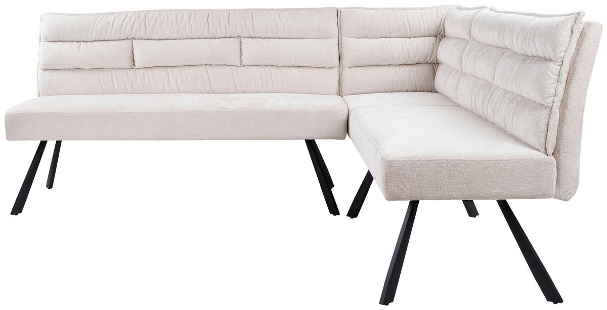 ROHOVÁ LAVICA, béžová - čierna/béžová, Lifestyle, kov/textil (176-214/68/88cm) - Livetastic