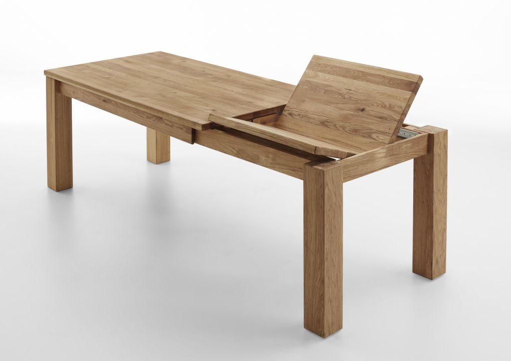 STOL NA IZVLAČENJE  boje hrasta  drvo      - boje hrasta/boje oplemenjenog čelika, Konvencionalno, drvo (160-230/76/90cm)