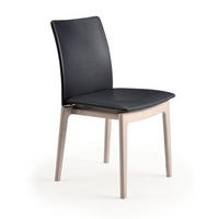 STOL  läderutbud, tygutbud   svart, ek Bianco  - ek Bianco/svart, Design, trä (45/88/54cm) - Skovby