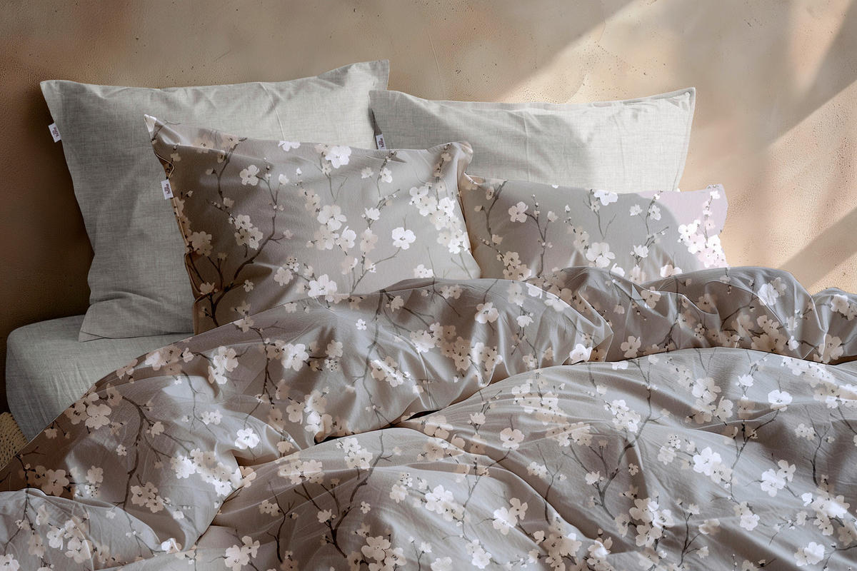 BETTWÄSCHE 2-teilig Aria Flanell 135/200 cm  - Grau, Basics, Textil (135/200cm) - Zohome
