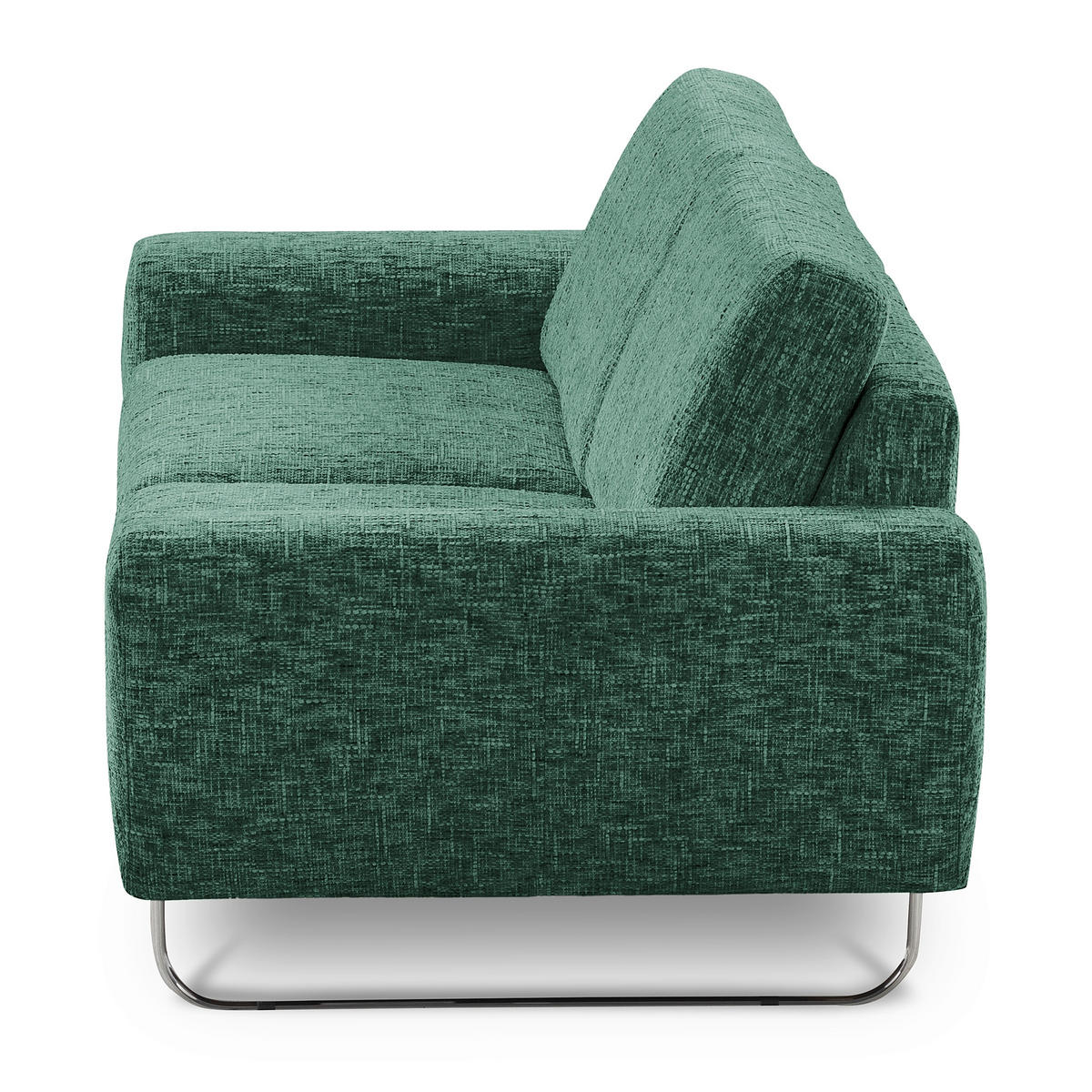 3-SITZER-SOFA SPRING in Webstoff Grün Modern  - Chromfarben/Grün, Design, Textil/Metall (187/85/92cm) - Livetastic