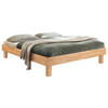 BETT Eiche massiv 90/200 cm Eiche Bianco  - Eiche Bianco/Eichefarben, Natur, Holz (90/200cm) - Hasena