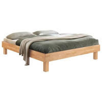 BETT Eiche massiv 100/200 cm Eiche Bianco  - Eiche Bianco/Eichefarben, Natur, Holz (100/200cm) - Hasena