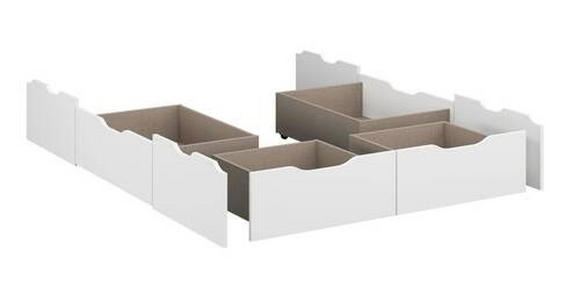 STAURAUMBETT 140/200 cm  in Weiß  - Schwarz/Weiß, Design, Holzwerkstoff/Textil (140/200cm) - Xora