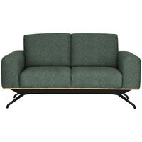 2-SITZER-SOFA Struktur Grün  - Schwarz/Grau, Design, Holz/Textil (166/85-104/95cm) - Novel