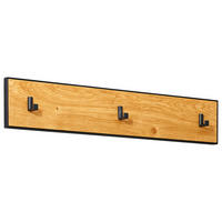 HAKENLEISTE  in Wildeiche furniert Anthrazit, Eichefarben  - Eichefarben/Anthrazit, Natur, Holz/Metall (85/12/3cm) - Linea Natura