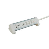 STECKDOSENLEISTE - Weiss/Silberfarben, Basics, Metall (29,50/7,20/9,0cm) - Eglo