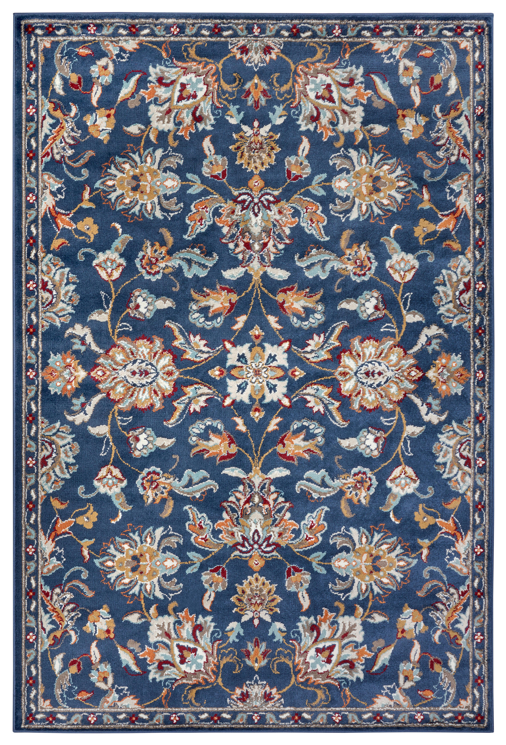 FLACHWEBETEPPICH Wohnzimmer 80/120 cm Luxor Blau, Multicolor rechteckig  - Blau/Multicolor, Design, Kunststoff/Textil (80/120cm) - Hanse Home