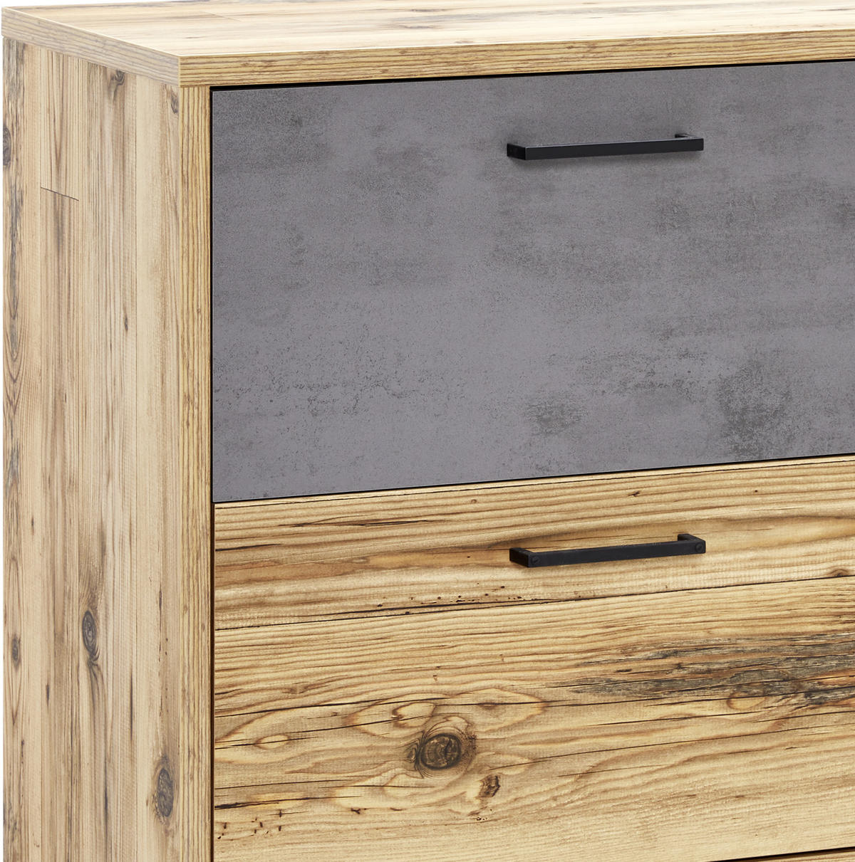 KOMMODE  in 120/89,4/38 cm  - Fichtefarben/Schwarz, MODERN, Holzwerkstoff/Kunststoff (120/89,4/38cm) - Livetastic