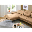 ECKSOFA in Echtleder Honig  - Schwarz/Honig, Design, Leder/Metall (193/332cm) - Dieter Knoll