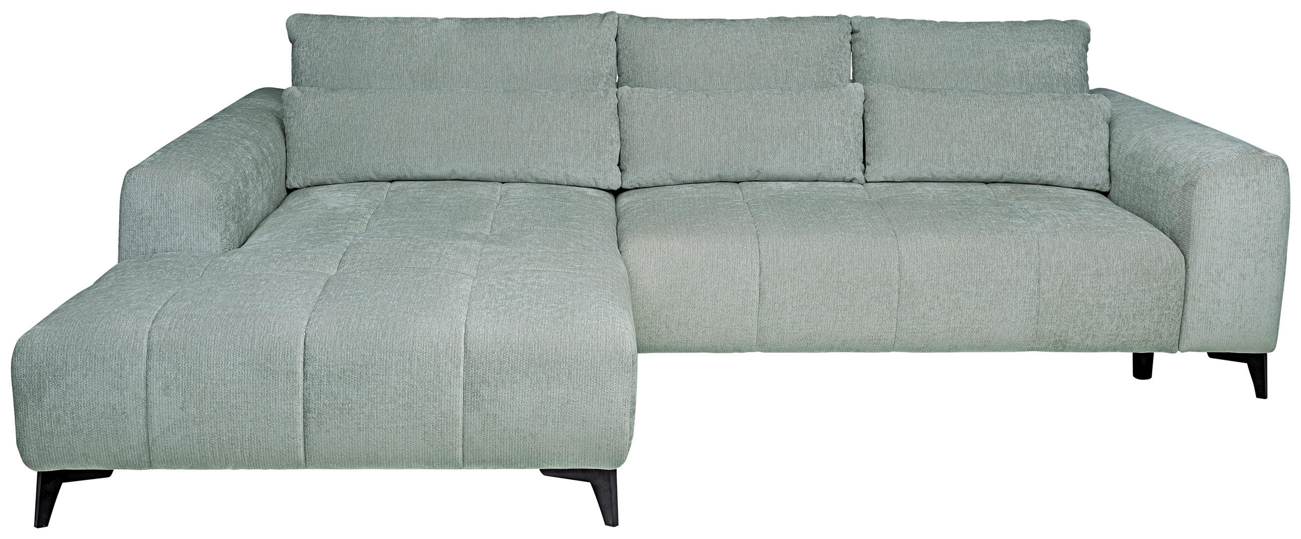 HÖRNSOFFA i chenille ljusgrå  - ljusgrå/svart, Klassisk, textil/plast (222/279cm) - MID.YOU