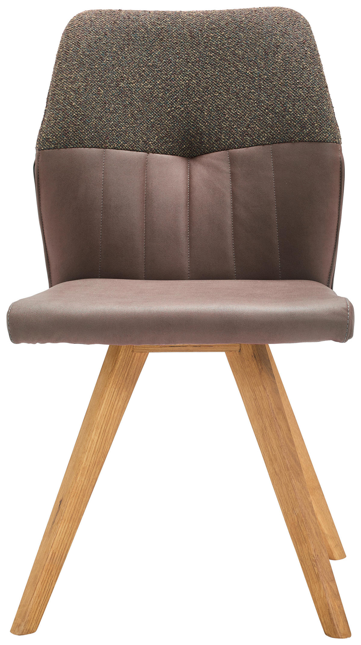 STUHL  in Lederlook, Webstoff  - Wildeiche/Braun, Konventionell, Holz/Textil (49,5/87/62,5cm) - Valdera