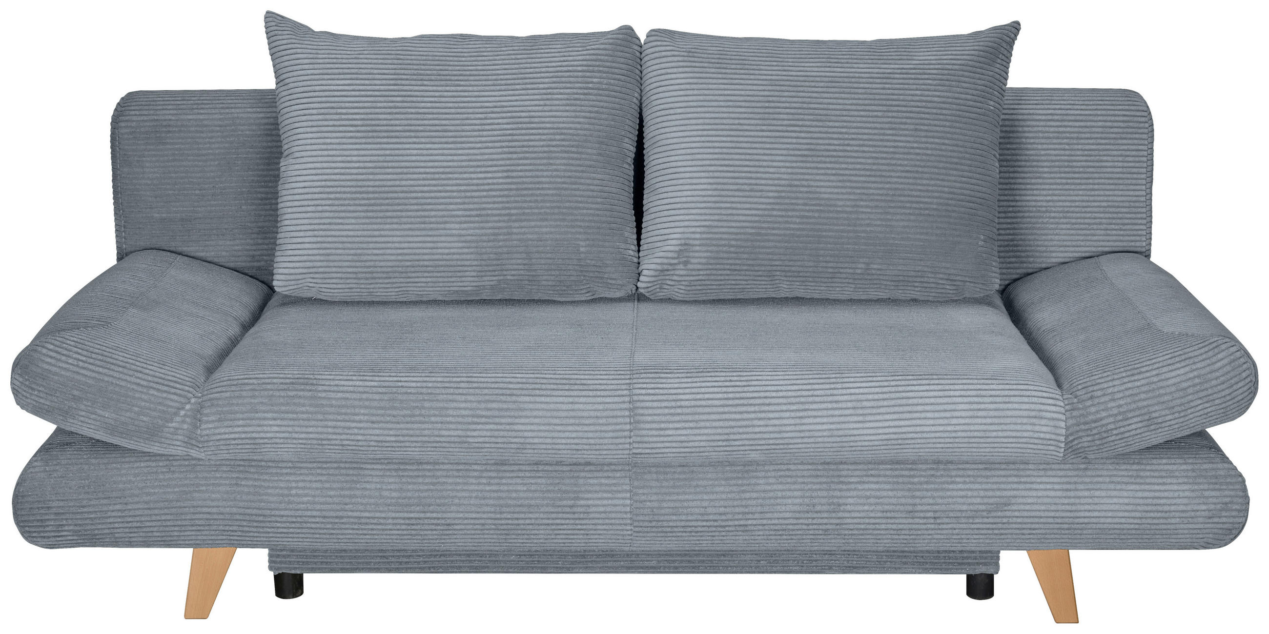 SCHLAFSOFA Cord Dunkelgrau  - Dunkelgrau/Buchefarben, KONVENTIONELL, Holz/Textil (200/75/85cm) - Carryhome