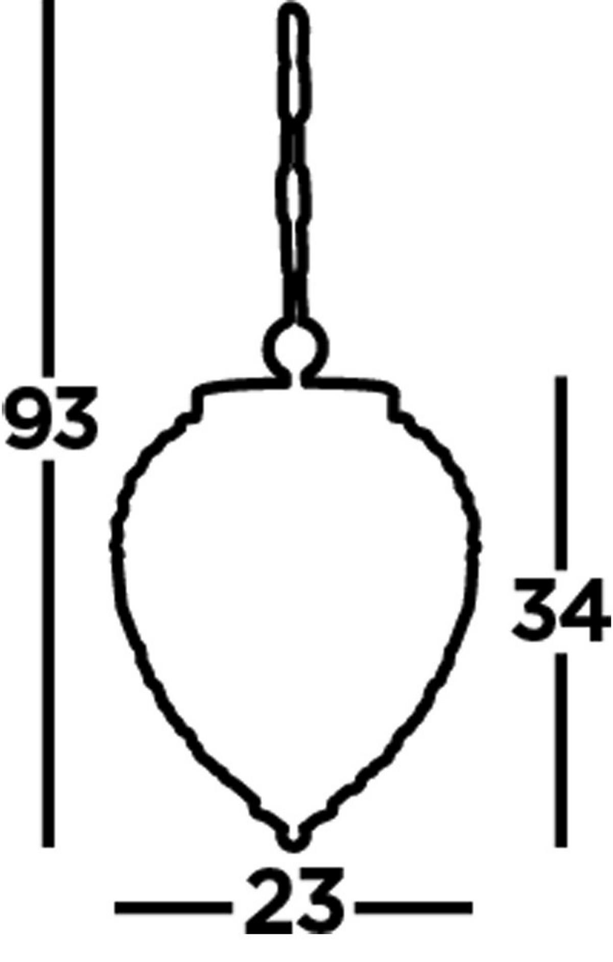 VISEČA SVETILKA  Pineapple      23/34-93 cm     40 W E14 - barve medenine, Design, kovina/steklo (23/34-93cm)