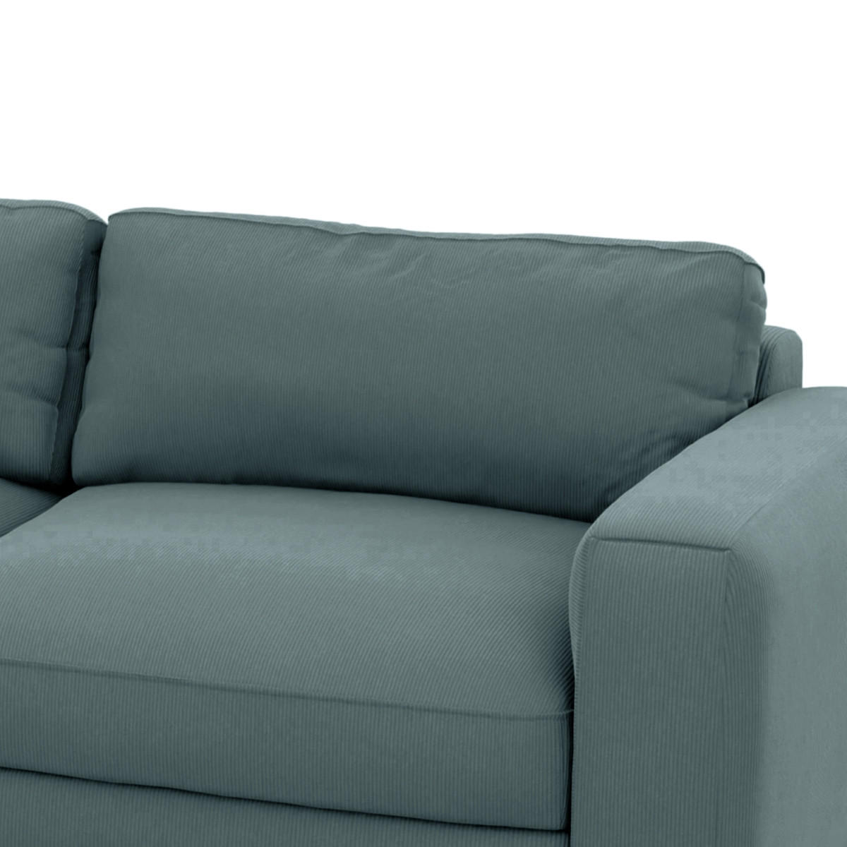 ECKSOFA in Cord Blaugrau  - Blaugrau/Schwarz, MODERN, Textil (176/84/303cm) - Trendmanufaktur